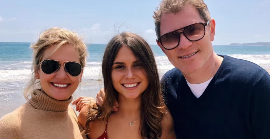Kate Connelly with her daughter and ex-husband at the beach