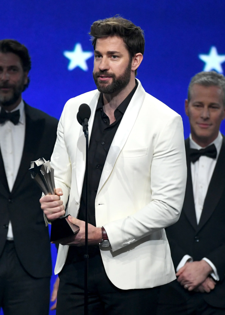 John Krasinski receiving his Critics Choice Award