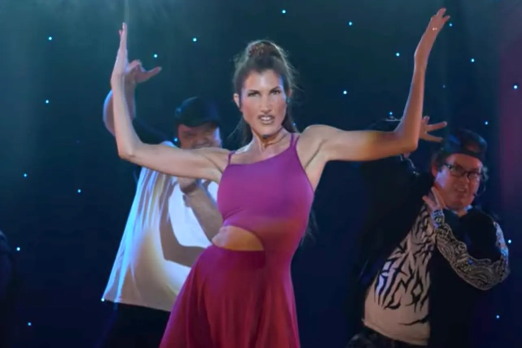Jackie Sandler playing the character Jess, known as "The Barracuda," in the Netflix movie The Wrong Missy