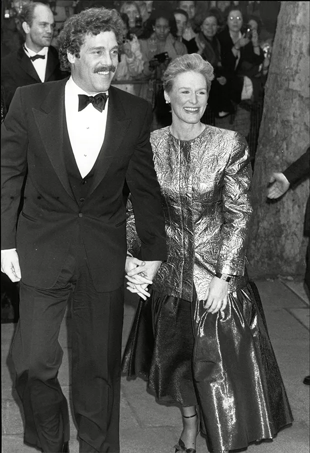 a younger Glenn Close and John Starke at an event
