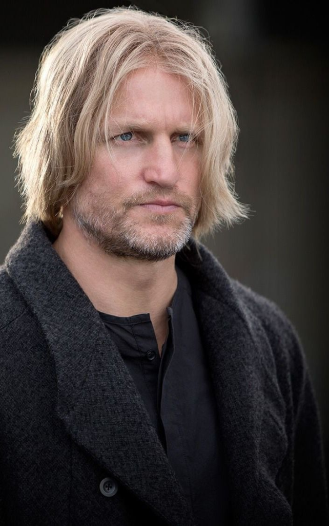 Woody Harrelson in character as Haymitch Abernathy from The Hunger Games film series