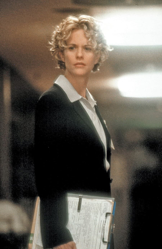 Meg Ryan in her role as Dr. Maggie Rice in the 1998 romantic fantasy film City of Angels