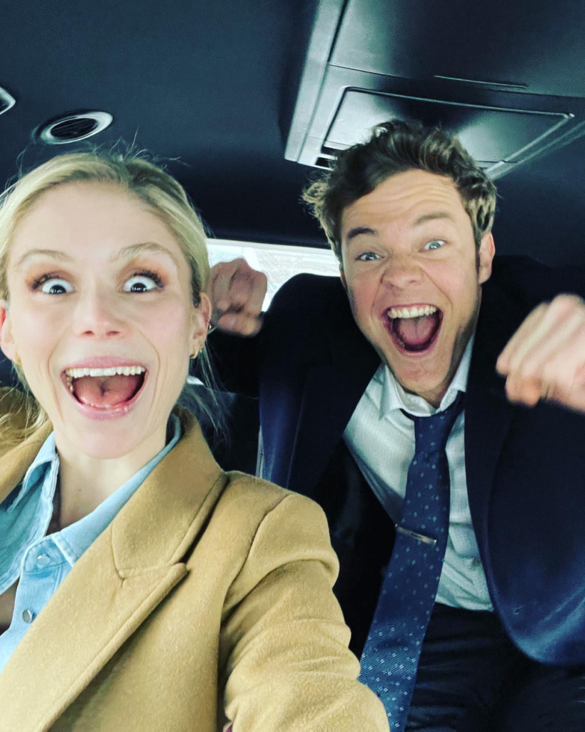 Jack Quaid and Erin Moriarty having fun in a car