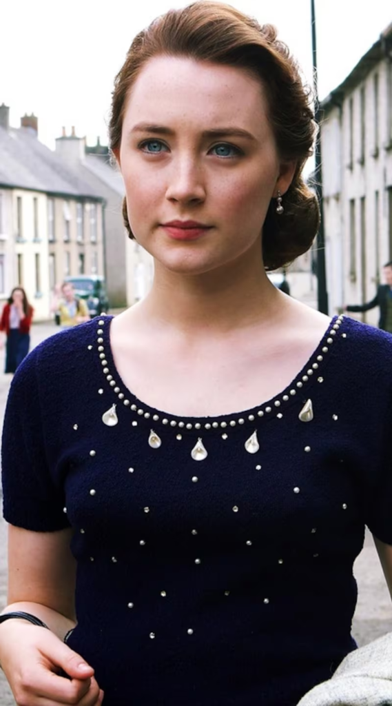 Saoirse Ronan as the main character, Eilis Lacey in the 2015 film Brooklyn
