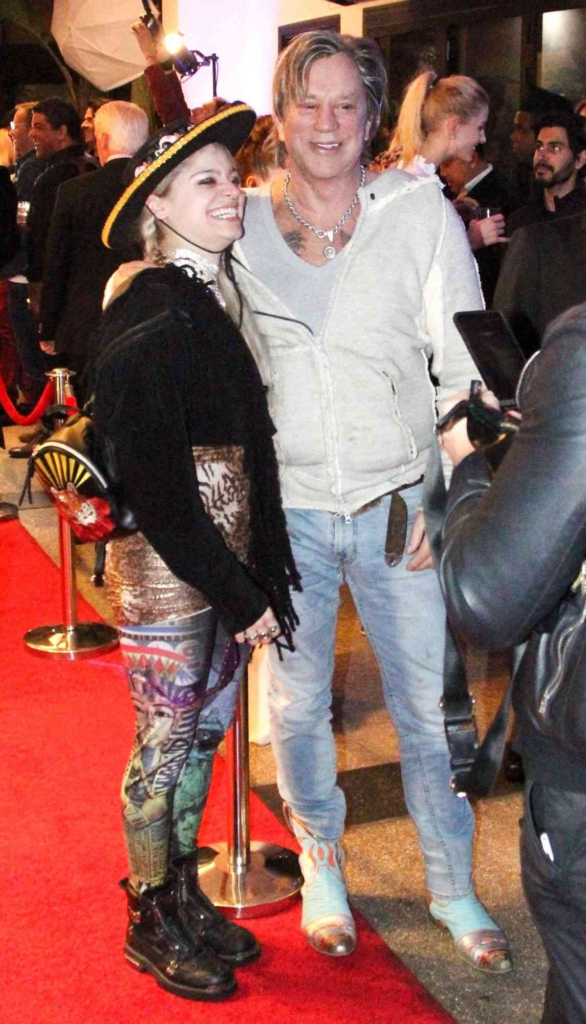 Mickey Rourke and Anastassija Makarenko at an event