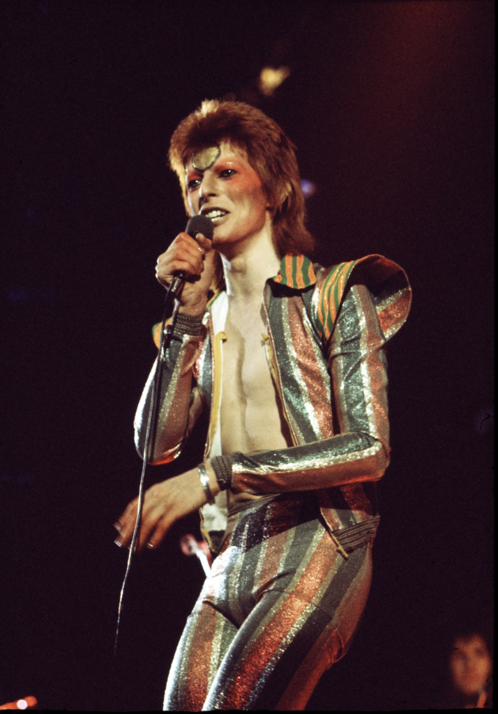 David Bowie performing on stage