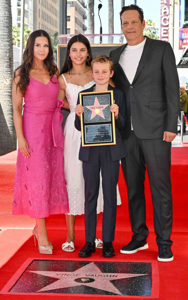 Vince Vaughn with his family as he received a star on the Hollywood Walk of Fame
