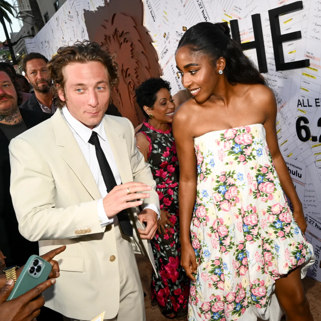 Ayo Edebiri and Jeremy Allen White at an event