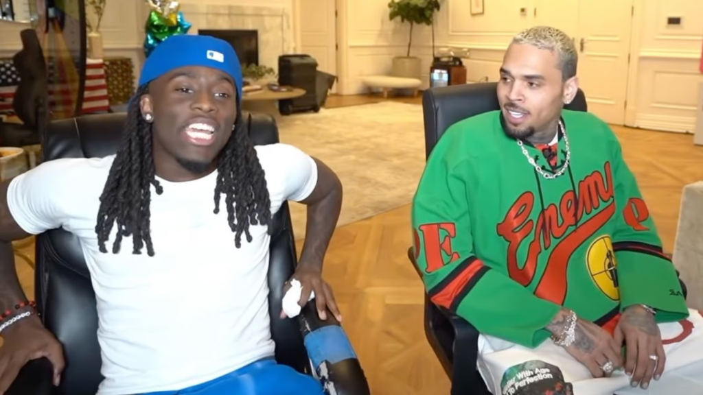 Kai Cenat and Chris Brown streaming