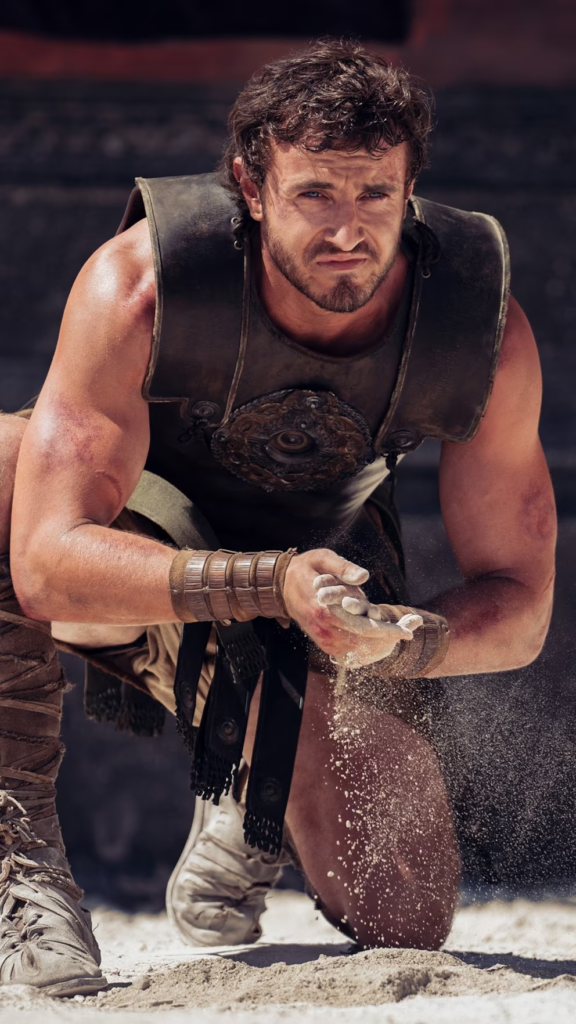 Paul Mescal as Lucius Verus in a scene from the 2024 film Gladiator II