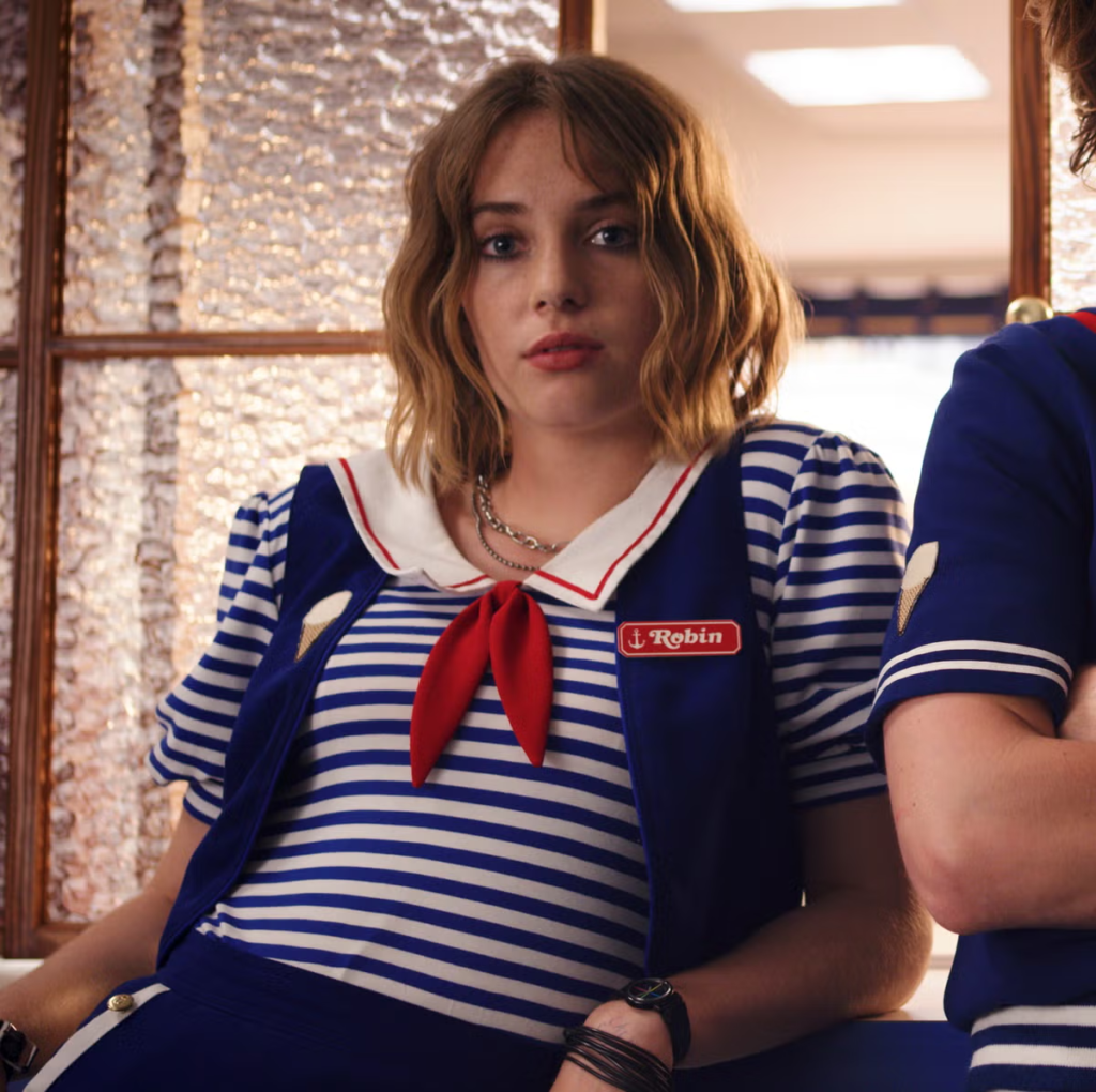 Maya Hawke in her role as Robin Buckley in the popular Netflix series Stranger Things
