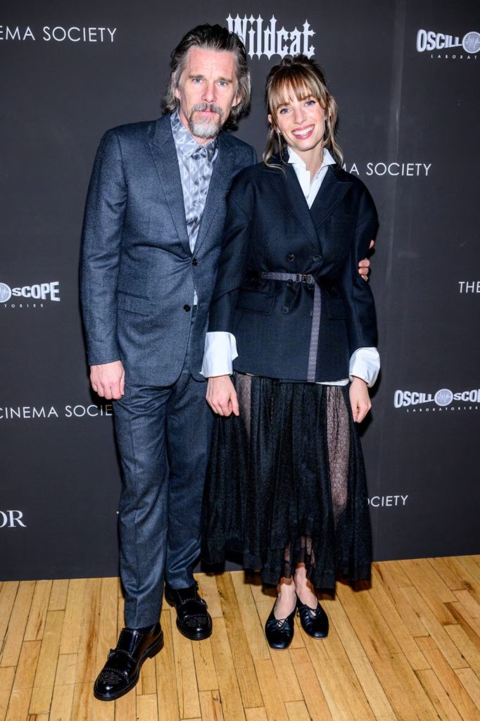 Ethan Hawke and Maya Hawke at an event