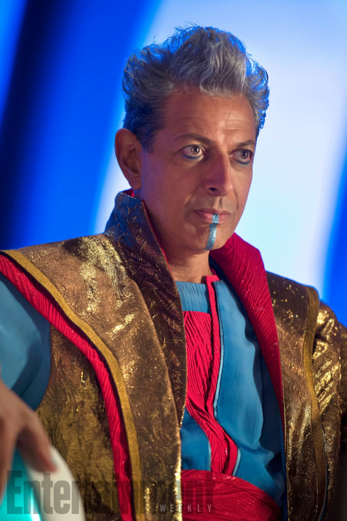 Jeff Goldblum portraying the character Grandmaster in the Marvel Cinematic Universe