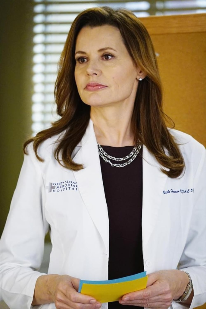 Geena Davis playing the character Dr. Nicole Herman in the television series Grey's Anatomy