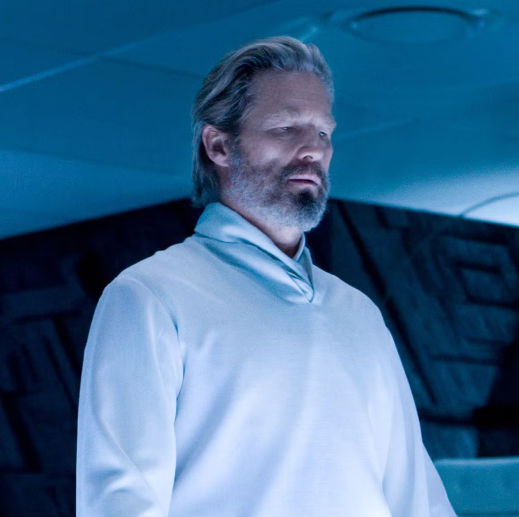 Jeff Bridges as the character Kevin Flynn in the 2010 science fiction film Tron: Legacy