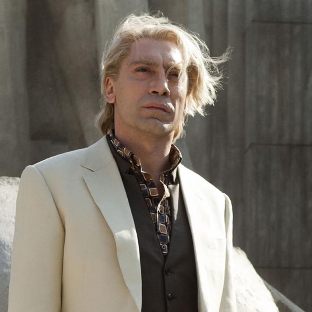 Javier Bardem as the villain Raoul Silva in the 2012 James Bond film Skyfall