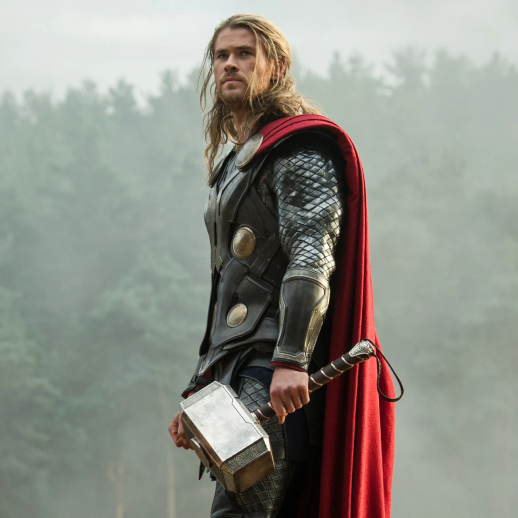 Chris Hemsworth as the character Thor from the Marvel Cinematic Universe
