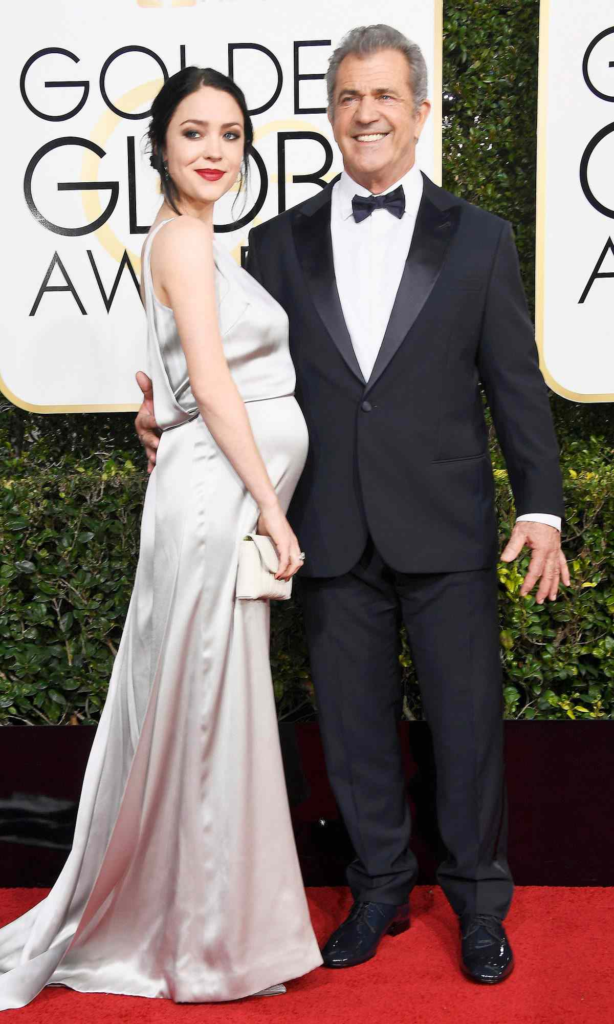 Mel Gibson and pregnant Rosalind Ross at the Golden Globes