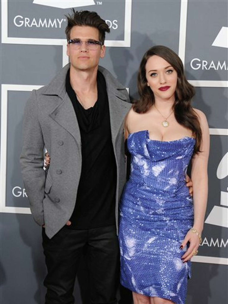 Kat Dennings and Nick Zano at the Grammys
