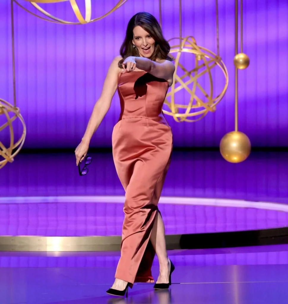 Tina Fey in a custom Lein studio dress at the 77th Primetime Emmy Awards