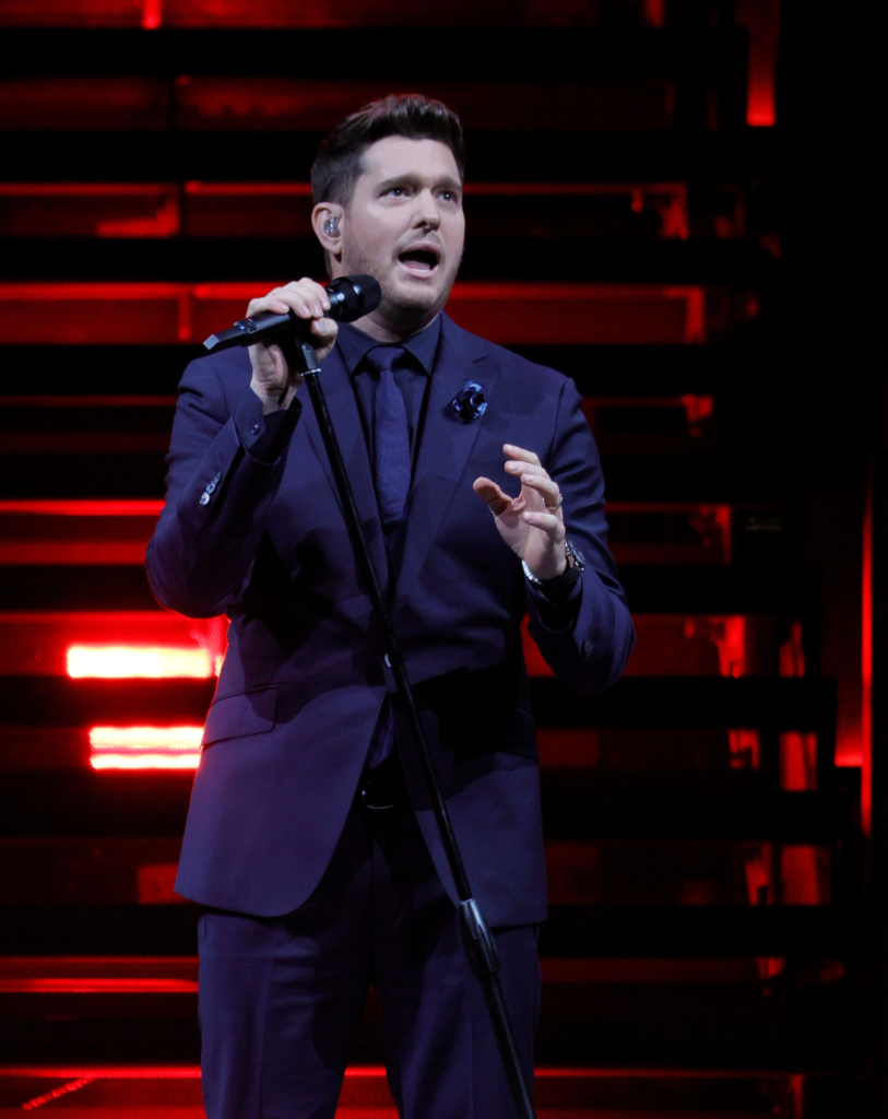 Michael Bublé singing on stage