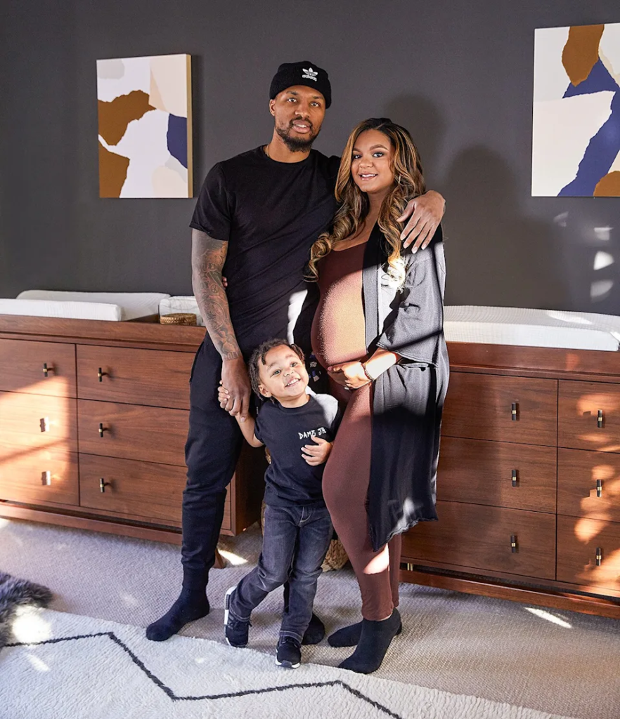 Damian Lillard and Kay'La Hanson and their son