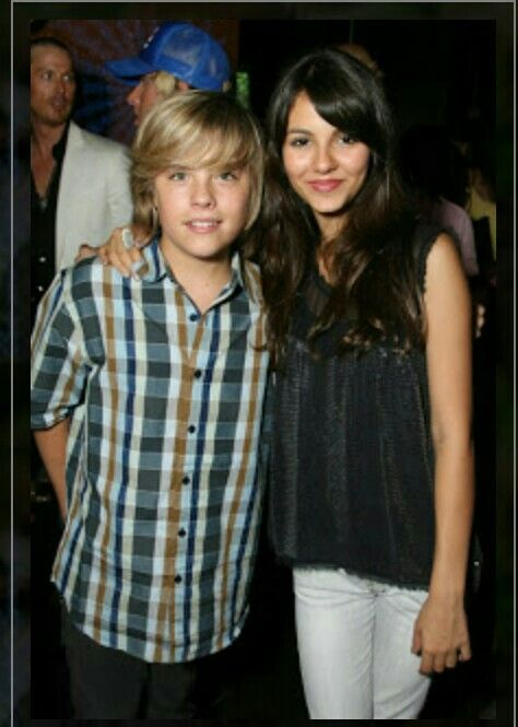 a younger Cole Sprouse and Victoria Justice
