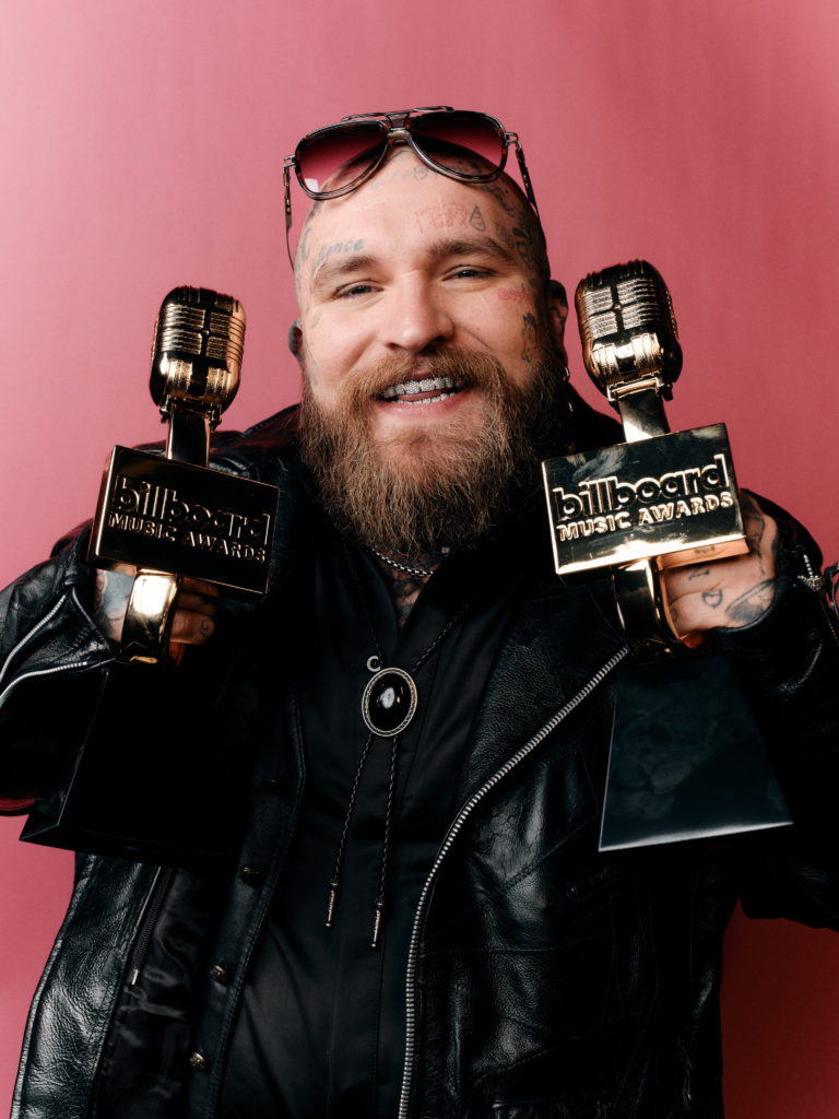 Teddy Swims celebrating his wins at the 2024 Billboard Music Awards