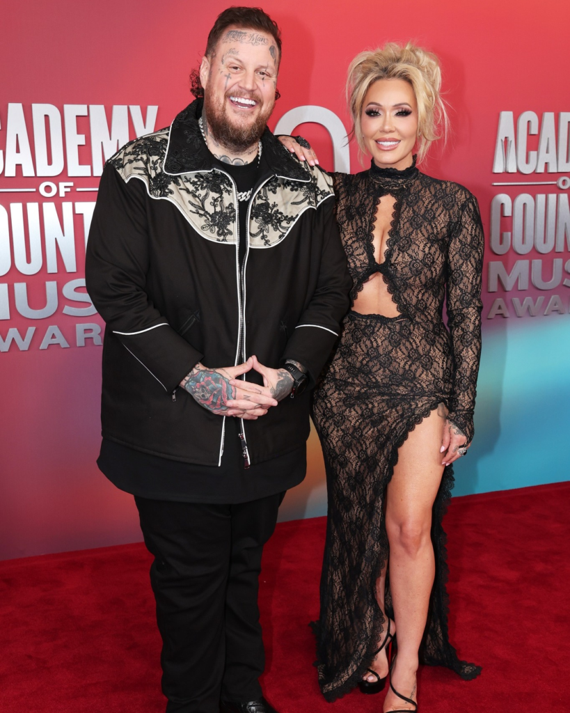 Jelly Roll and his wife, Bunnie XO, attending the 2025 Academy of Country Music Awards
