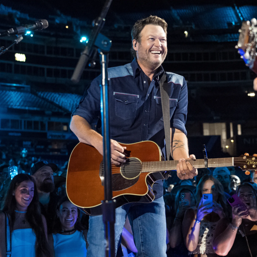 Blake Shelton performing live on stage