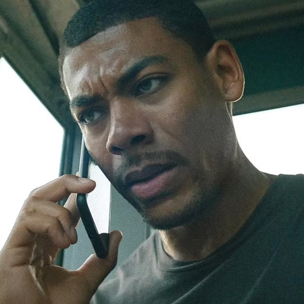 Aaron Pierre in a scene from the 2024 Netflix action-thriller film Rebel Ridge