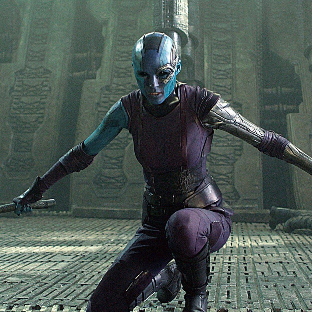 Marvel Cinematic Universe character Nebula, portrayed by actress Karen Gillan