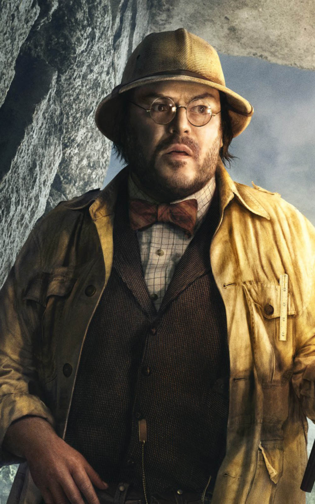Jack Black as the character Professor Sheldon "Shelly" Oberon in the film Jumanji: Welcome to the Jungle