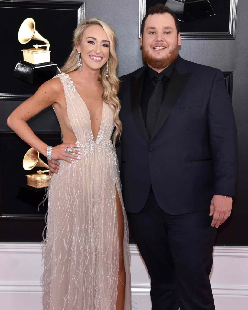Luke Combs and Nicole Hocking at thw Grammys