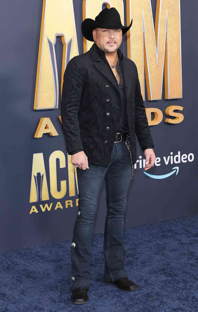 Jason Aldean attending the 57th Academy of Country Music Awards in Las Vegas on March 7, 2022
