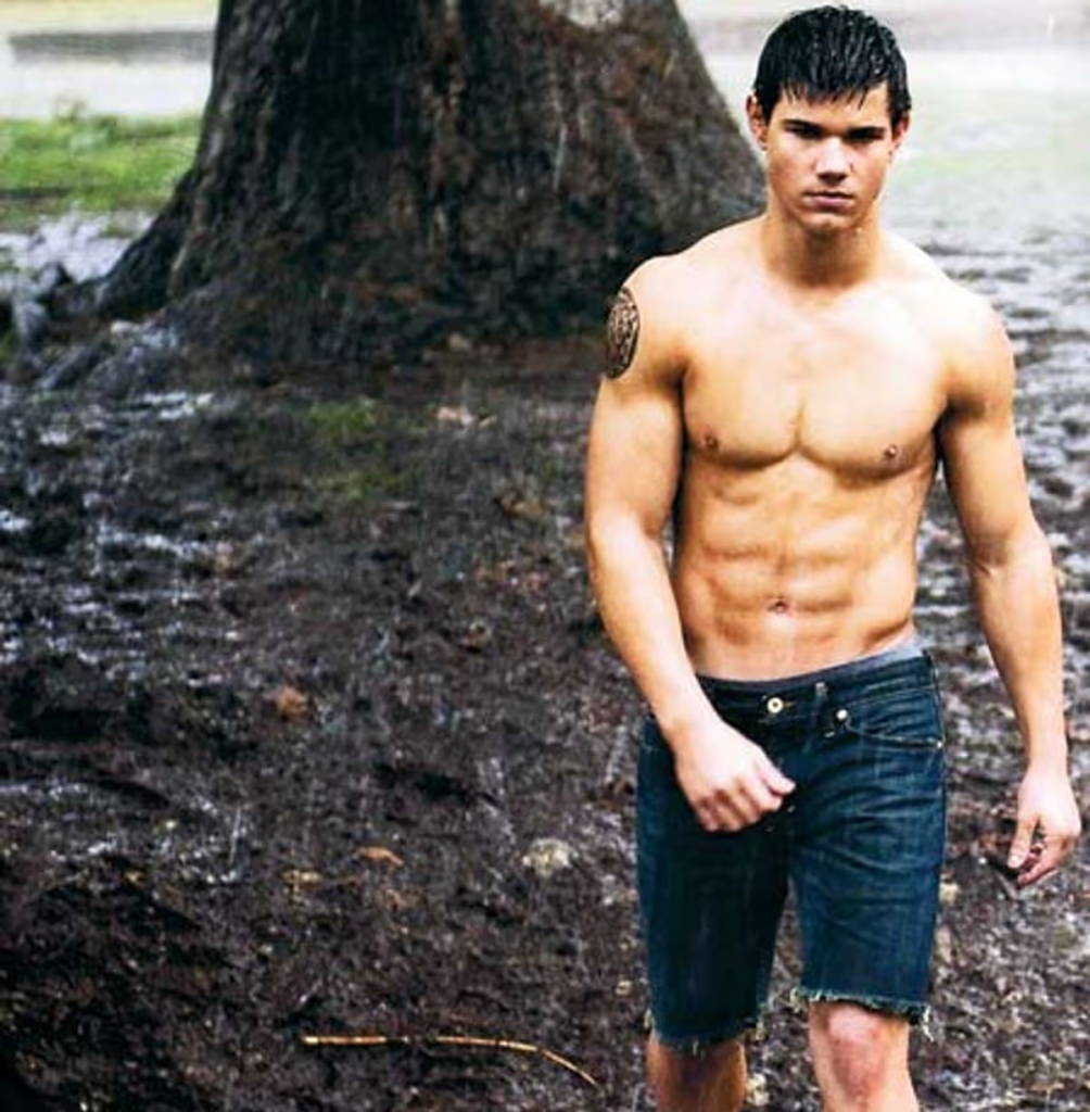 Taylor Lautner as the character Jacob Black from The Twilight Saga