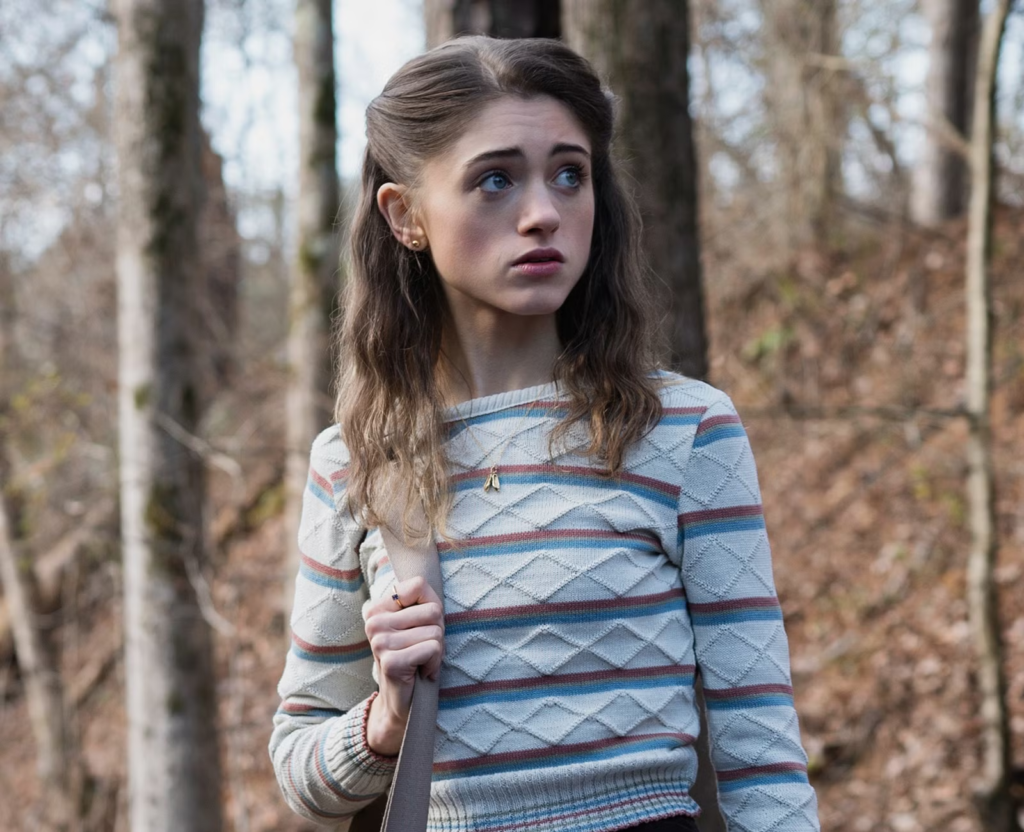 Natalia Dyer in her role as Nancy Wheeler from the Netflix series Stranger Things