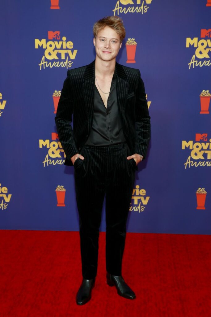 Rudy Pankow is pictured arriving at the 2021 MTV Movie & TV Awards in Los Angeles on May 16, 2021