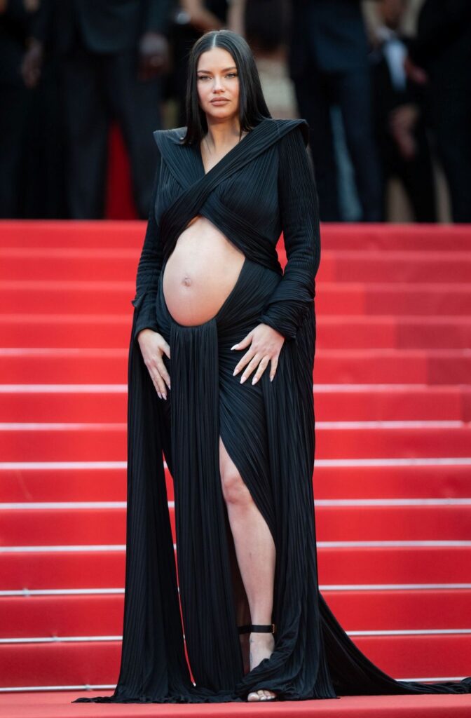Adriana Lima is pictured on the red carpet at the 75th annual Cannes Film Festival in May 2022