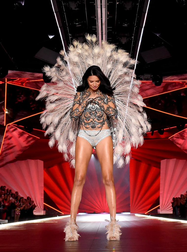 Adriana Lima during her emotional final walk as a Victoria's Secret Angel at the 2018 Fashion Show in New York City