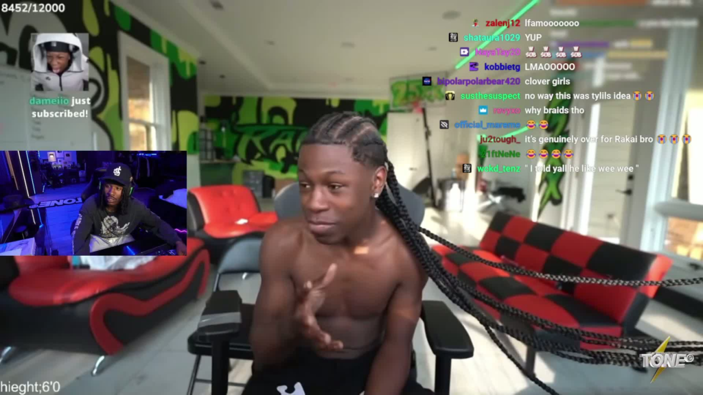popular streamer Duke Dennis during a live broadcast