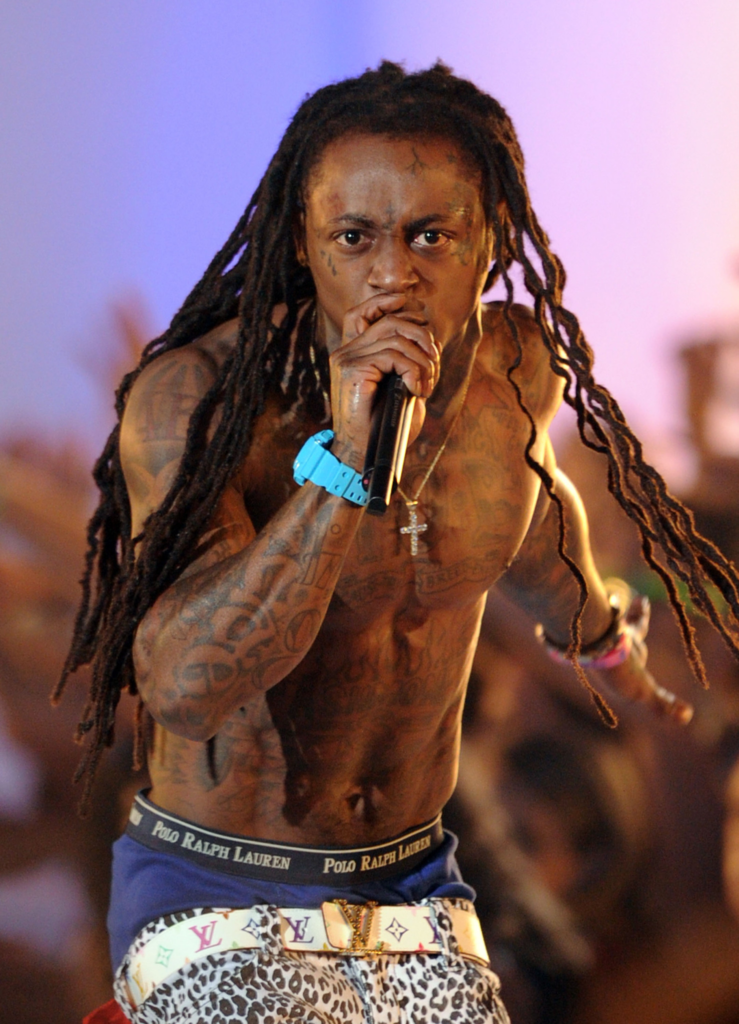 Lil Wayne performing onstage during the 2011 MTV Video Music Awards at the Nokia Theatre L.A. LIVE