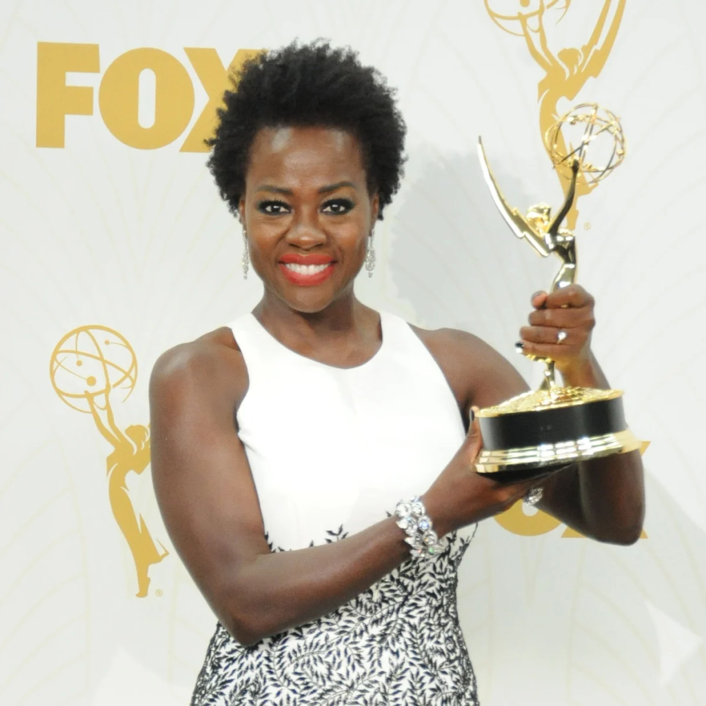 Viola Davis winning an Emmy Award at a historic moment in her career