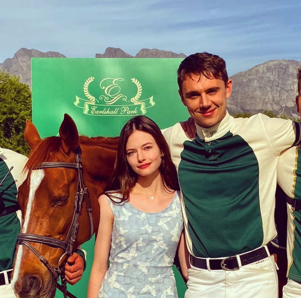 Mackenzie Foy and Calam Lynch on the set of the 2020 film Black Beauty