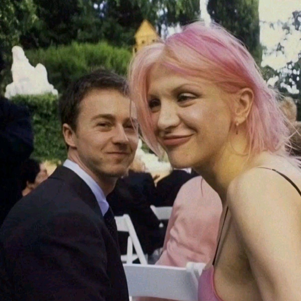 Edward Norton and Courtney Love