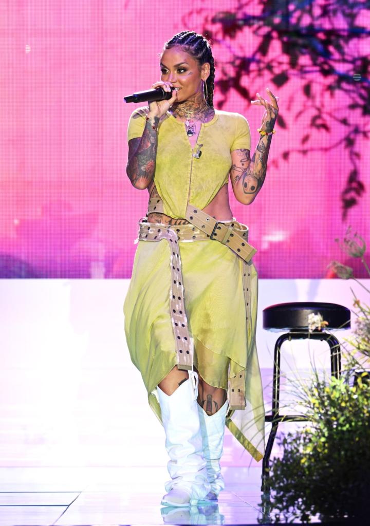 American R&B singer and songwriter, Kehlani performing onstage