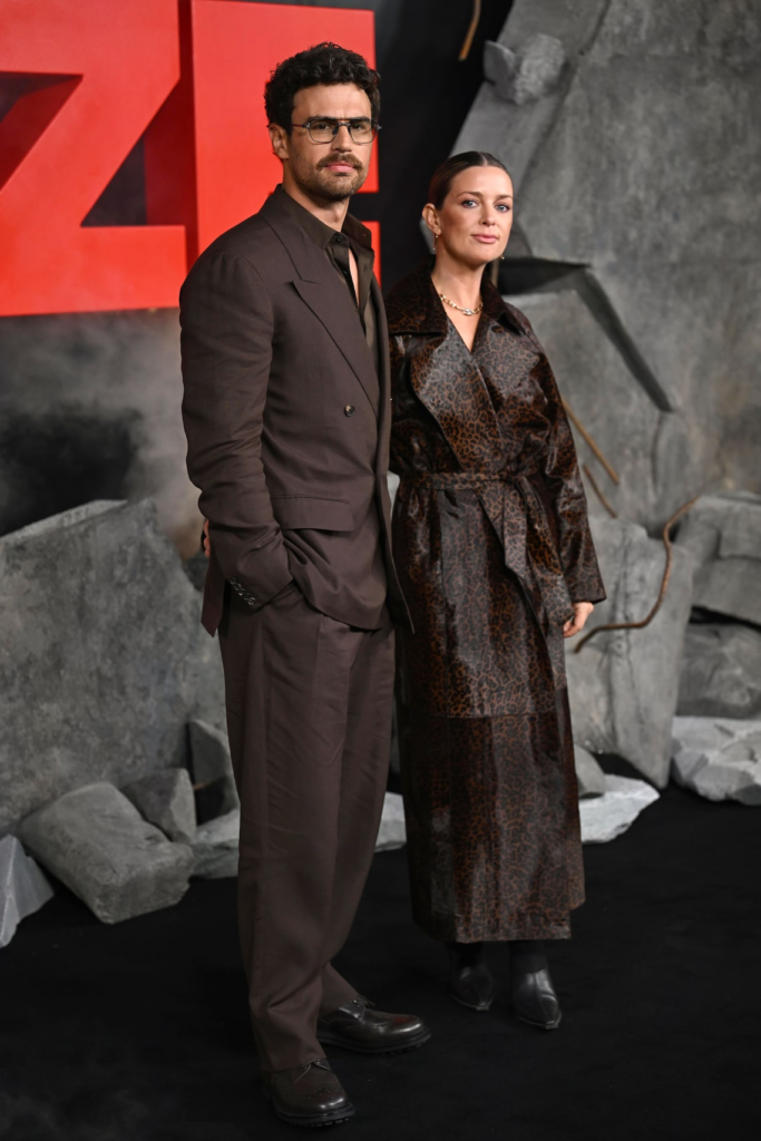Theo James and his wife, Ruth Kearney, attending the premiere of his film Fuze in London