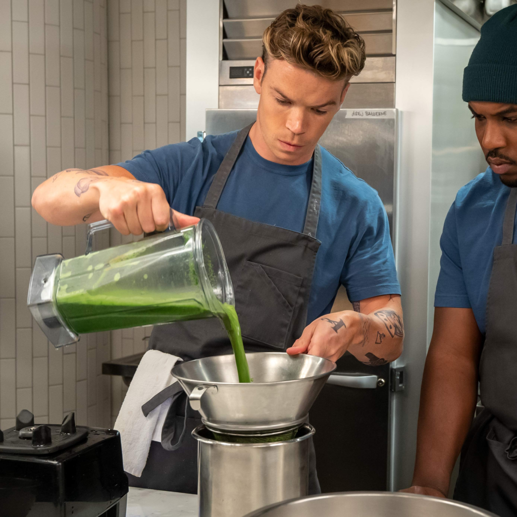 Will Poulter portraying the character Luca, a Copenhagen-based chef, in the television series The Bear