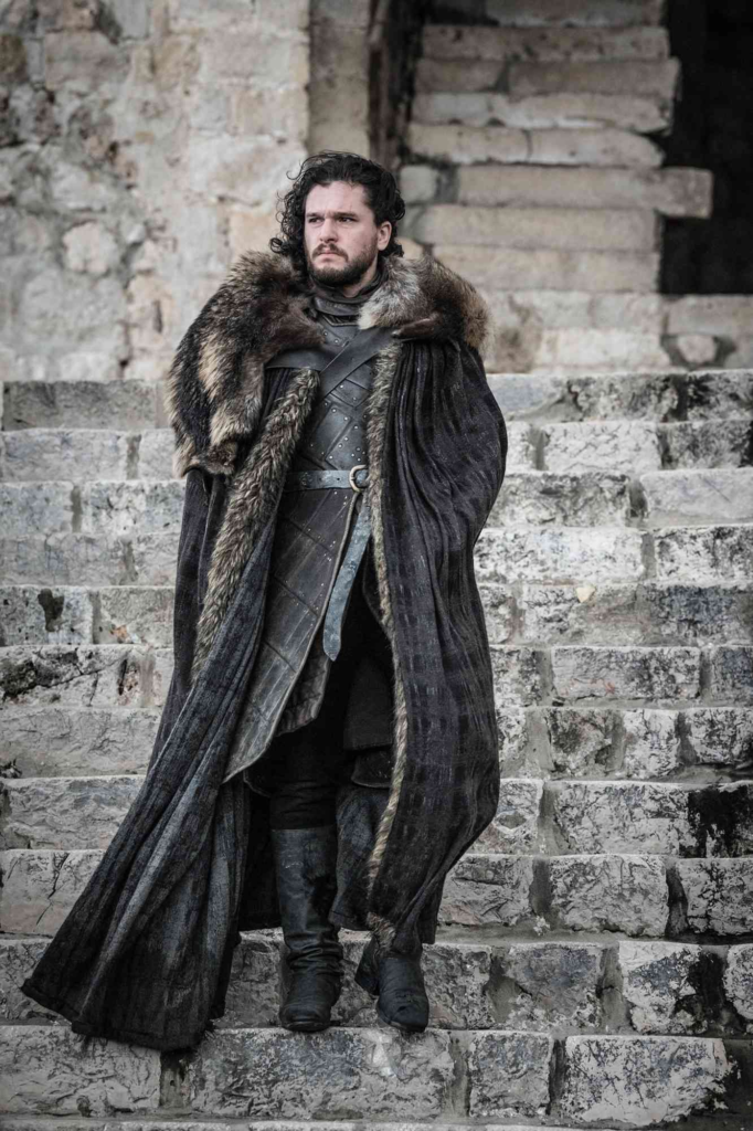 Jon Snow, portrayed by Kit Harington, during the final season of the television series Game of Thrones