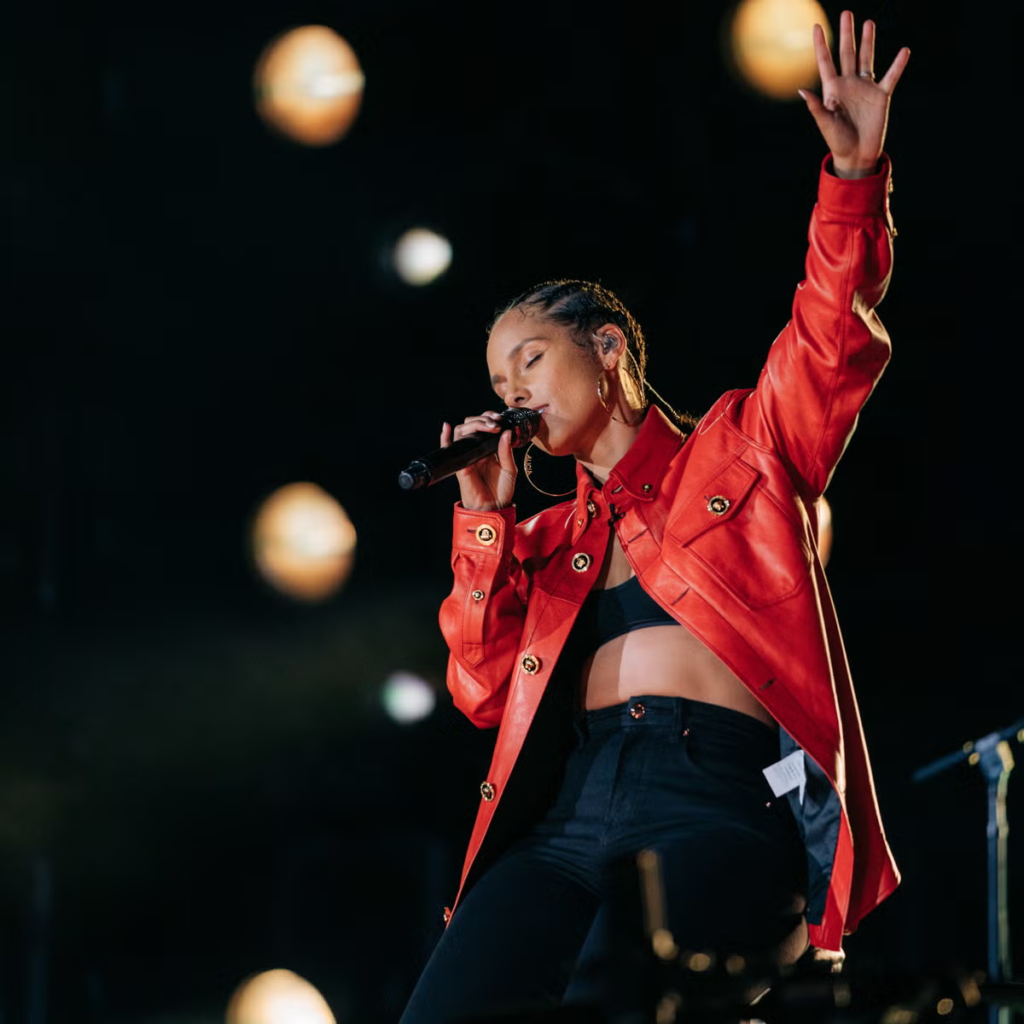 Alicia Keys performing on stage
